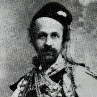 Portrait photo of painter Theophilos Hatzimichael, 1900