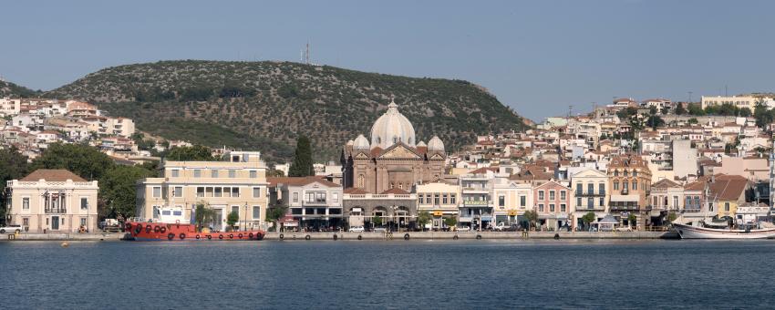 Panoramic image of Mytilene on the Greek island of Lesbos