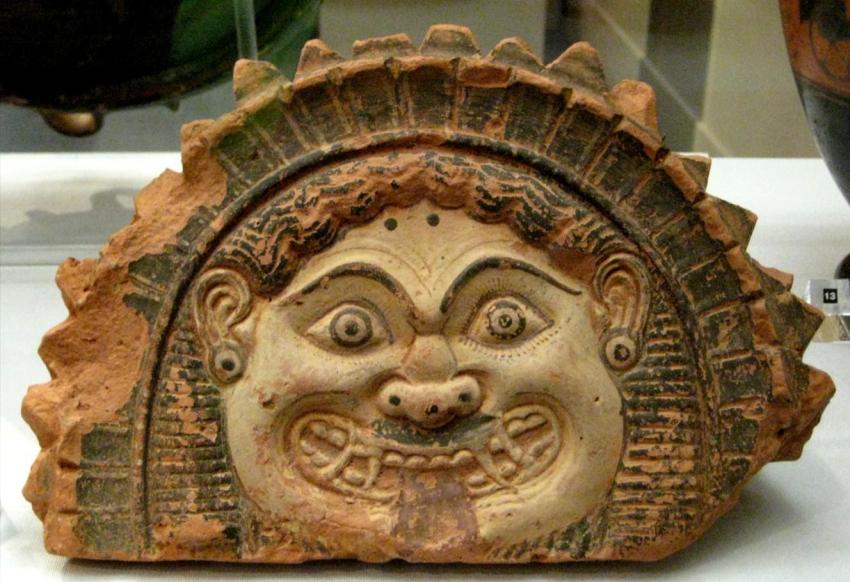 antefix with head of Gorgona. Fasos island (?), 4 c. BC. Pushkin museum