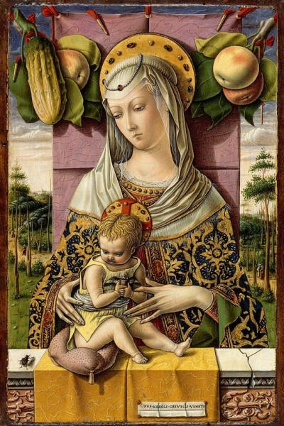Crivelli's Madonna and Child (with cuke and fly) Crivelli's Madonna and Child (with cuke and fly)