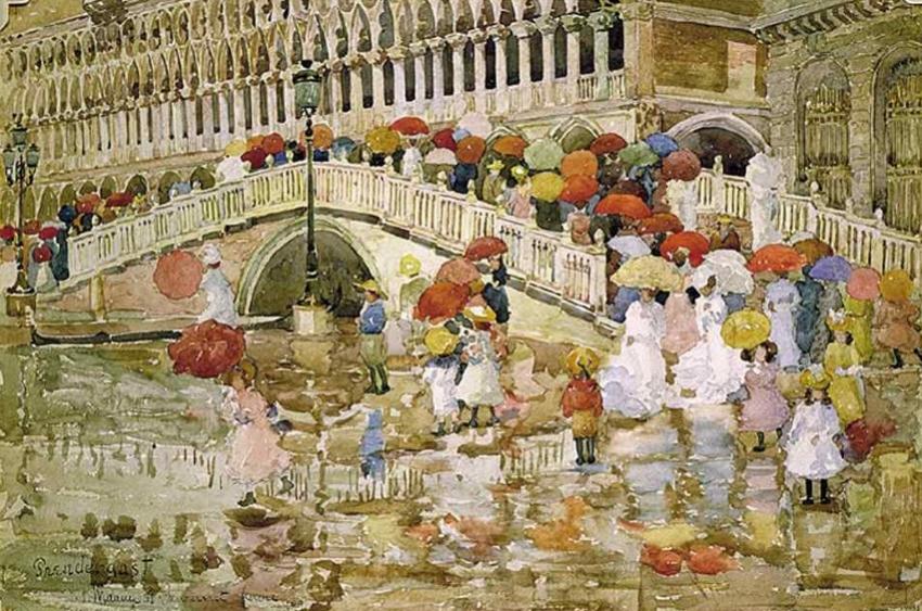 Umbrellas, Ponte della Paglia, Maurice Prendergast Umbrellas, Ponte della Paglia, Maurice Prendergast