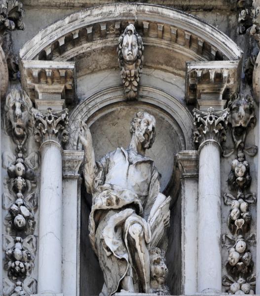 St Mark, on the facade of the Salute St Mark, on the facade of the Salute