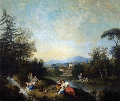 Landscape with Girls at a River Landscape with Girls at a River