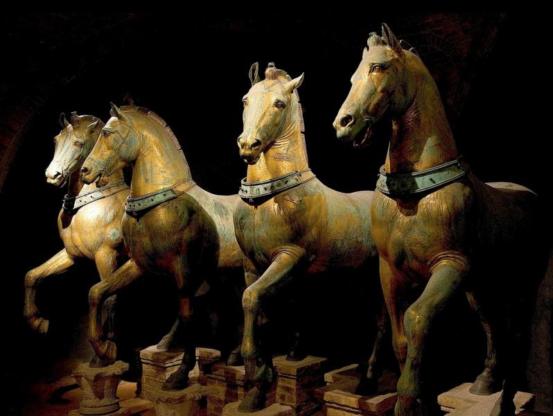 The original horses in the museum The original horses in the museum