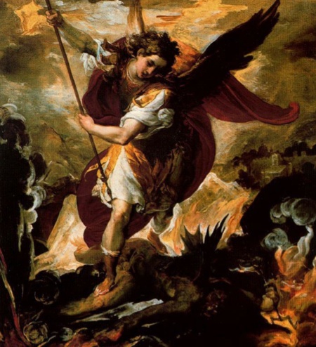 St Michael defeating Lucifer, by Maffei