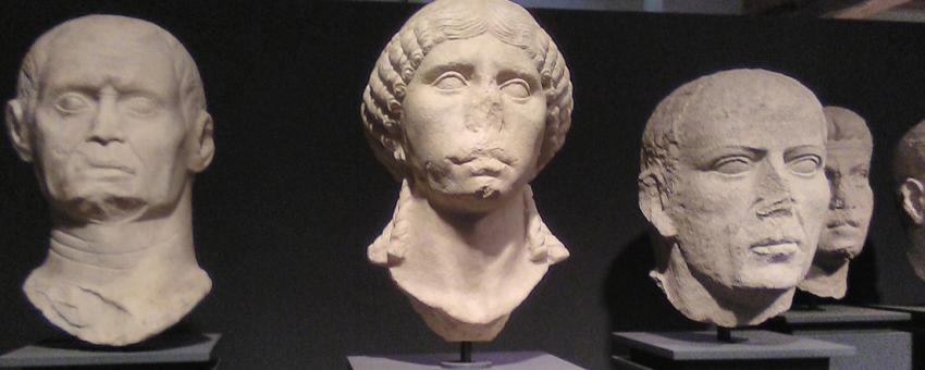 Roman busts in the museum