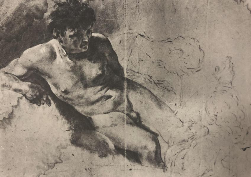 
preparatory drawing for painting of same subject
