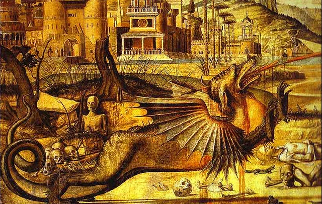 Detail of dragon in S. Giorgio degli Schiavone Detail of dragon in S. Giorgio degli Schiavone