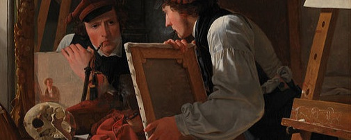 Young Artist looking in a mirror, by Wilhelm Bendz