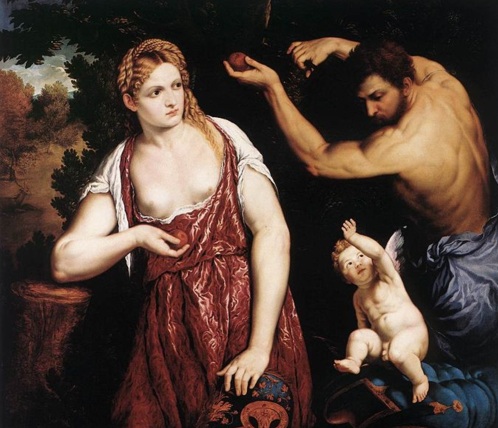 Venus and Mars with Cupid, by Bordone Venus and Mars with Cupid, by Bordone