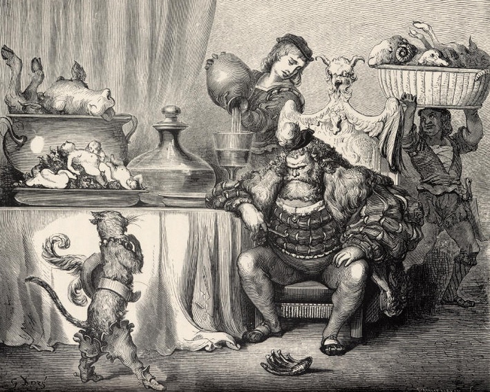 Puss in Boots meets the Ogre, by Gustave Doré Puss in Boots meets the Ogre, by Gustave Doré
