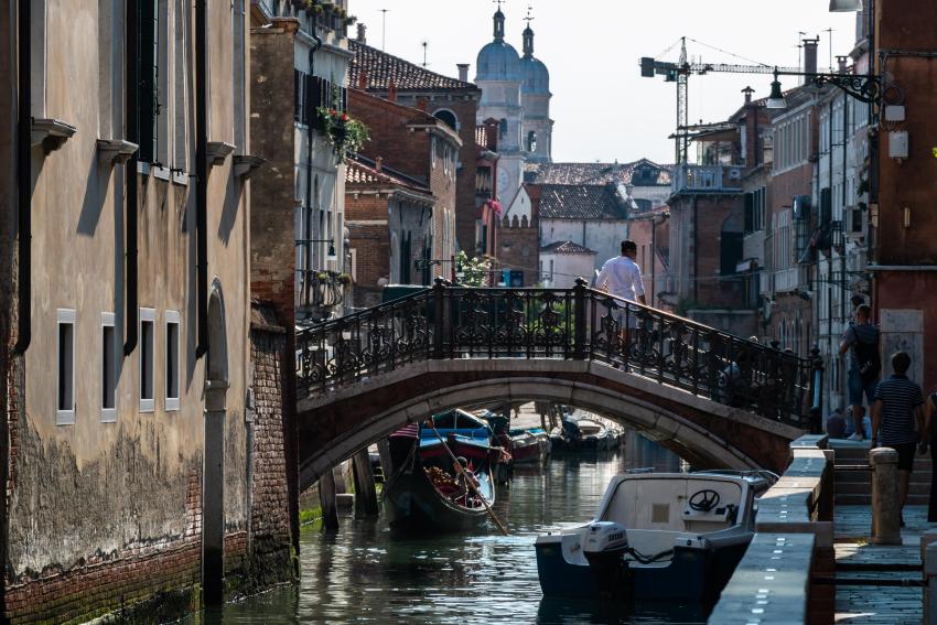 Ponte di San Barnaba over the Rio de San Barnaba in the sestiere Dorsoduro