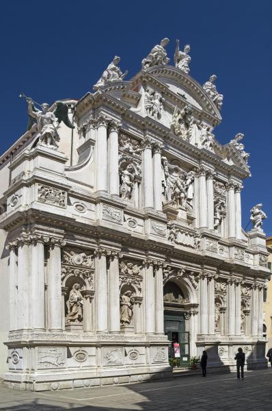 Church Santa Maria del Giglio  in Venice facade by Giuseppe Sardi.
