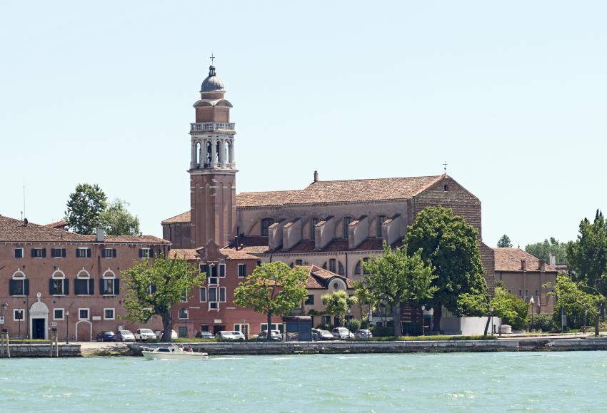 church San Nicolò al Lido, in Venice, view from the lagoon.