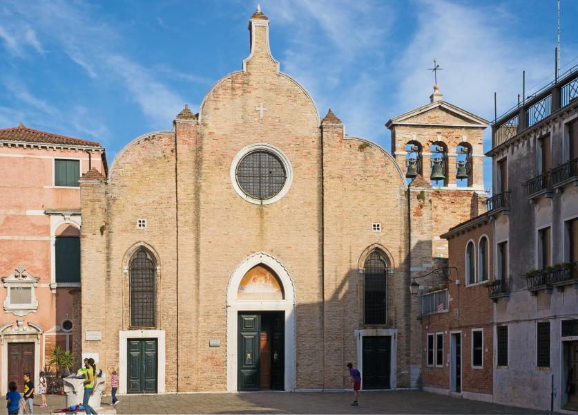 Church of San Giovanni in Bragora in Venice, particularity of the main door.