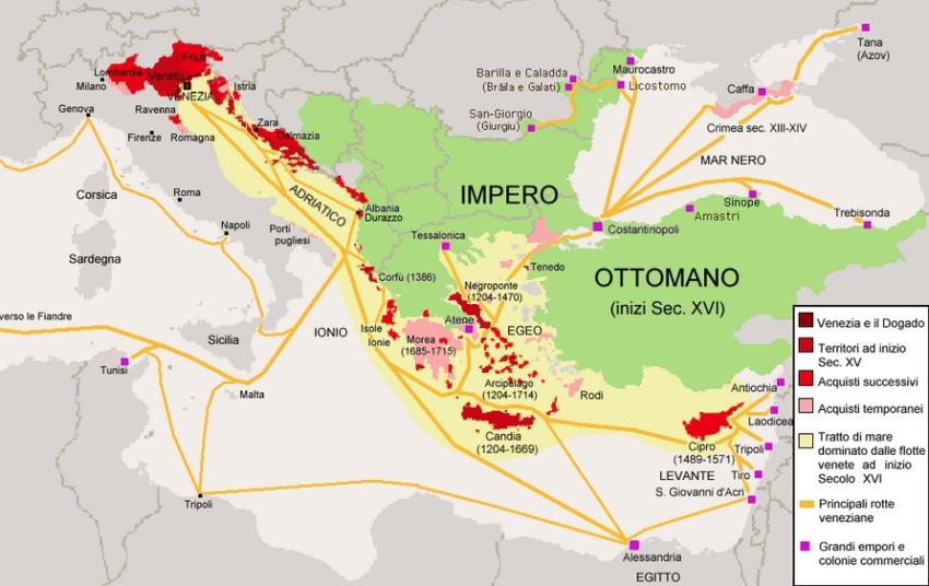 Map of the Venetian empire Map of the Venetian empire