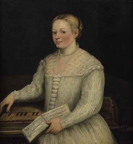 Self portrait by Marietta Robusti, in the Uffizi