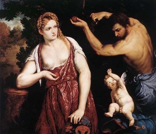 Venus and Mars with Cupid, by Bordone
