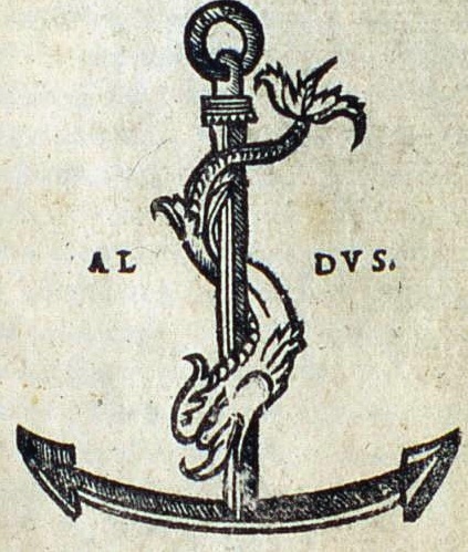 Aldus's anchor and dolphin symbo Aldus's anchor and dolphin symbo